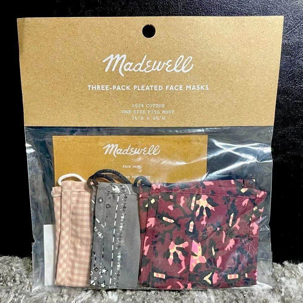 NWT Madewell 3-Pack Assorted Face Masks